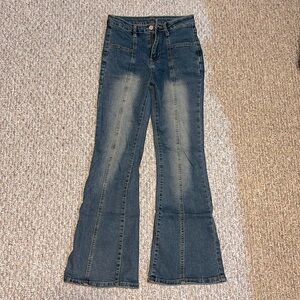 Dark wash flared jeans